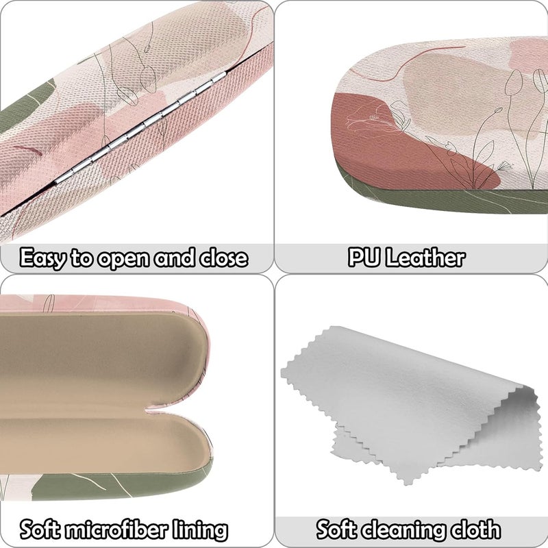 Cabreche Glasses Case Hard Shell Eyeglass Portable Glasses Eyeglasses Holder Box with Cleaning Cloth Women Girls Men Cute - Image 4